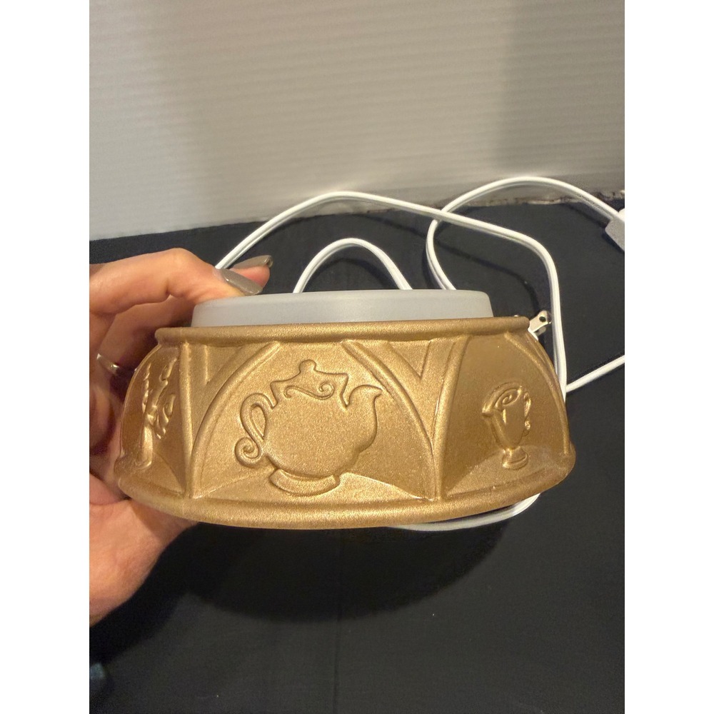 Scentsy Disney Beauty & the Beast Ceramic Electric Wax Warmer Gold Base - Picture 8 of 15